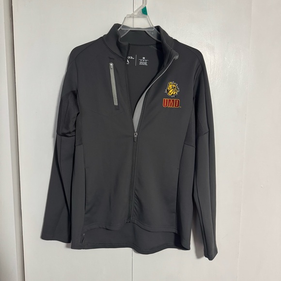 UMD Gray Athletic Quarter zip with Bulldog Embroidery - Picture 2 of 3